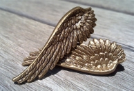 gold clipped angel wings for earrings